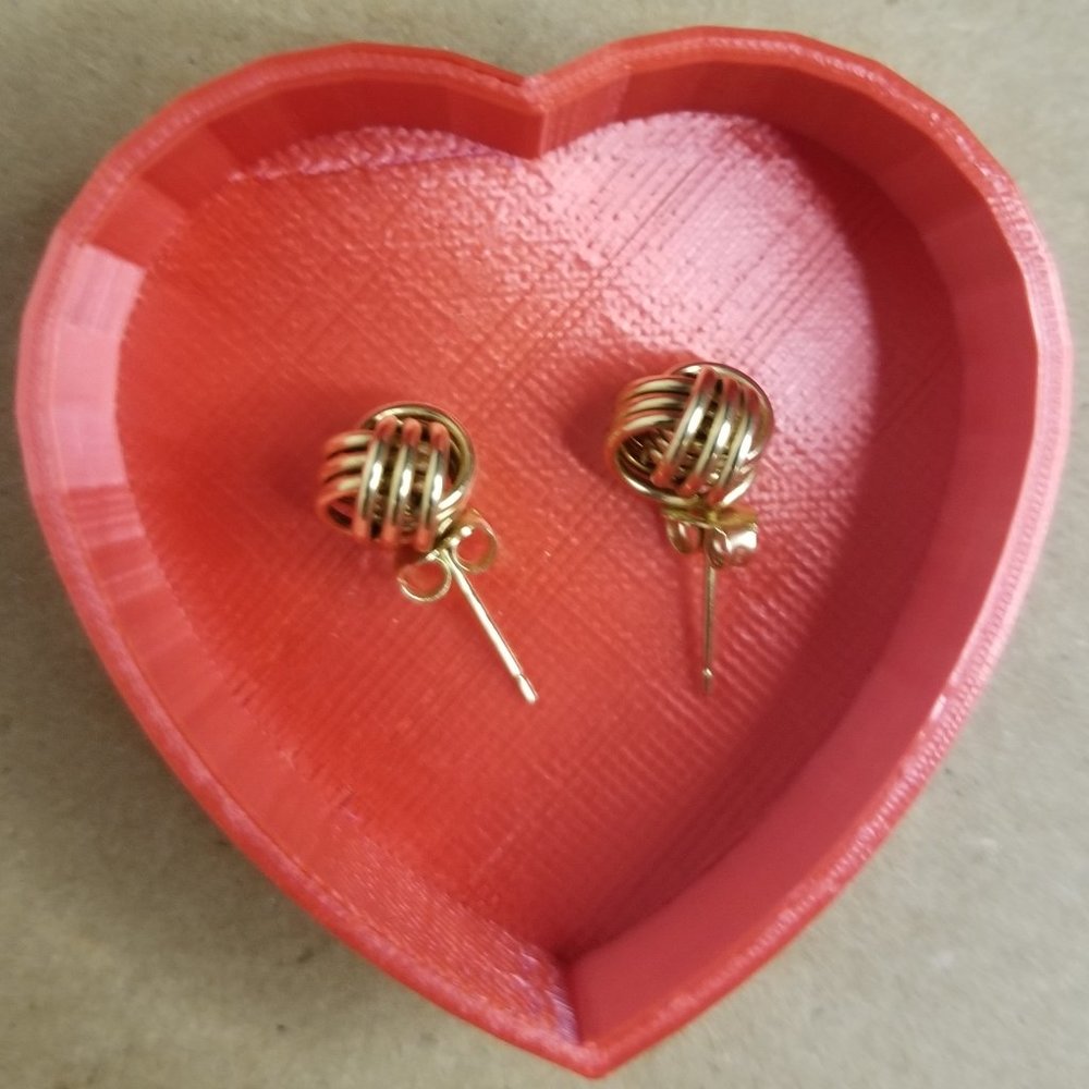 14K Yellow Gold Rope Knot Stud Earnings